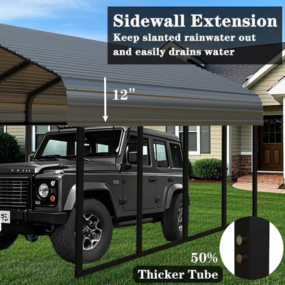 Heavy Duty Metal Galvanized Steel Carport Extra Large Canopy Shelter Customized For Dual Vehicle RV Outdoor Car Storage Yard