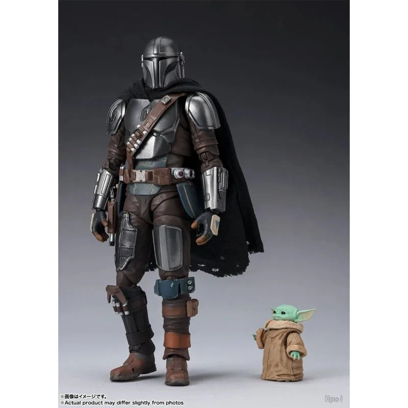 In Stock Genuine Bandai Star Wars Model Kit SHF The Mandalorian&Grogu Anime Action Figure Collection Finished Model Toys Gifts
