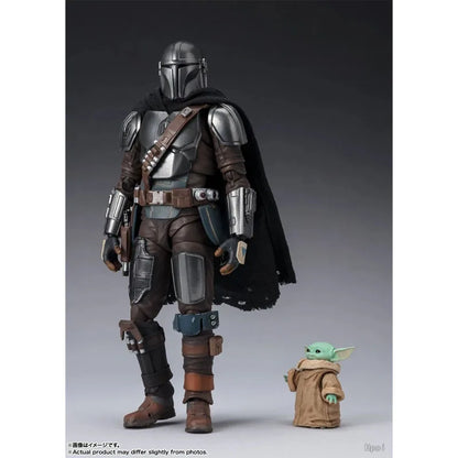 In Stock Genuine Bandai Star Wars Model Kit SHF The Mandalorian&Grogu Anime Action Figure Collection Finished Model Toys Gifts