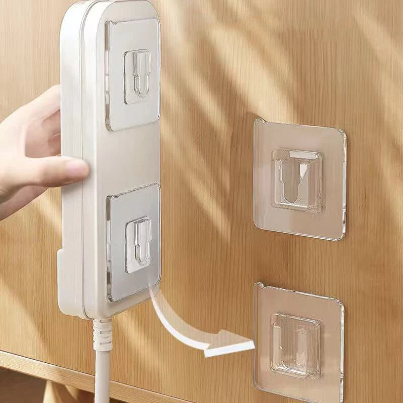 10-200 Double-Sided Hooks Strong Adhesive Transparent Traceless Wall Hook for Kitchen Bedroom Storage Holder Plug Socket Hanger