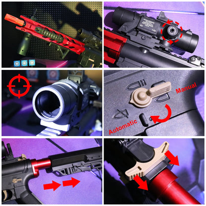 M416 Auto Electric GEL Blasters Rifle with Realistic Recoil -for Epic Outdoor Gel Ball Blaster War,Gift toy（No water bombs）