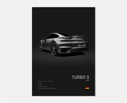 Pop Black and White Germany Luxury Super Sport Car Poster Aesthetic 911 GT3 RS Turbo Canvas Print for Wall Art Garage Room Decor