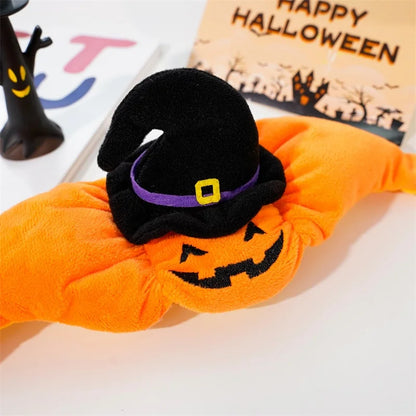Halloween Pumpkin Plush Pet Hat - Cute Cat Dog Woven Warm Headdress for Kitten Puppy Cosplay Costume Accessory