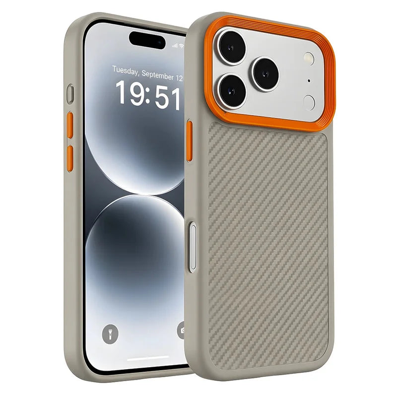 Official Carbon Fiber Phone Case For iPhone 17 18 Promax 12 13 14 15 16 17 Pro Max 16 Plus Silicone Shockproof Protector Cover
