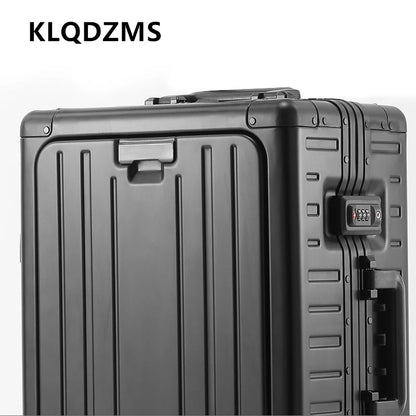 KLQDZMS Suitcase Front Opening Boarding Box Full Aluminum Magnesium Alloy Trolley Case 20 "24 Inches Multi-function Luggage