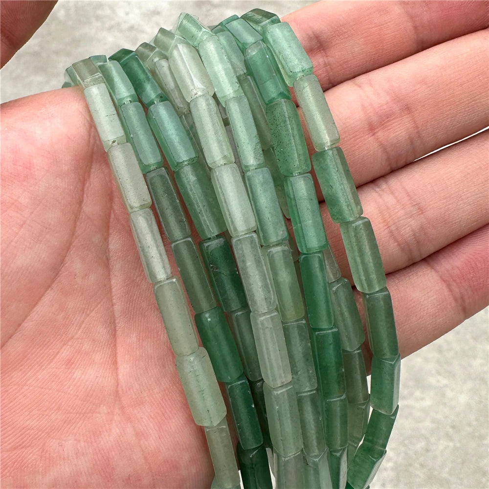 4x13mm Natural Stone Tube Rectangle Sea Sediment Lapis Lazuli Opal Amethysts Quartz Beads for Jewelry Making DIY Bracelet