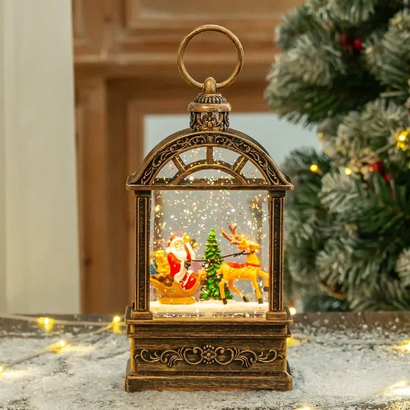 LED Light Portable Handheld Snowflake Decor Festive Desktop Ornament for Holidays Perfect Gift Idea Christmas Snow Globe