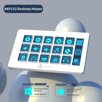AJAZZ AKP03E/AKP153E Desktop Controller Mini Keyboard Helper, Wired Connection, Supports PC and Laptops, Supports Various DIY