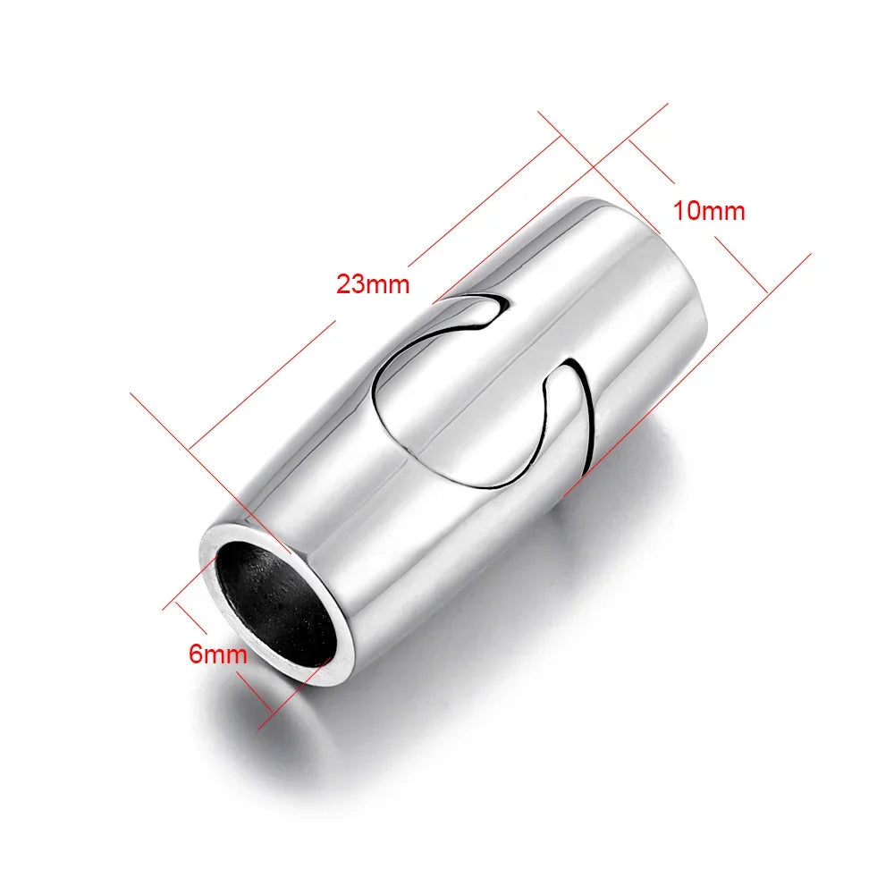 Stainless Steel Magnetic Clasp Hole 6mm 8mm Leather Cord Clasps Magnet Lace Buckle DIY Jewelry Making Bracelet Supplies