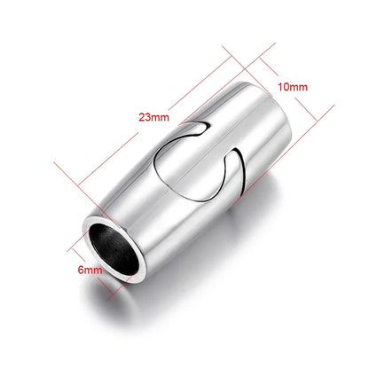 Stainless Steel Magnetic Clasp Hole 6mm 8mm Leather Cord Clasps Magnet Lace Buckle DIY Jewelry Making Bracelet Supplies