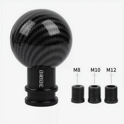 1 Piece of Car Interior Modification Gear Shift Knob, Universal for Car Gear Shift Heads, Carbon Fiber Shift Knob, Round Gear Le
