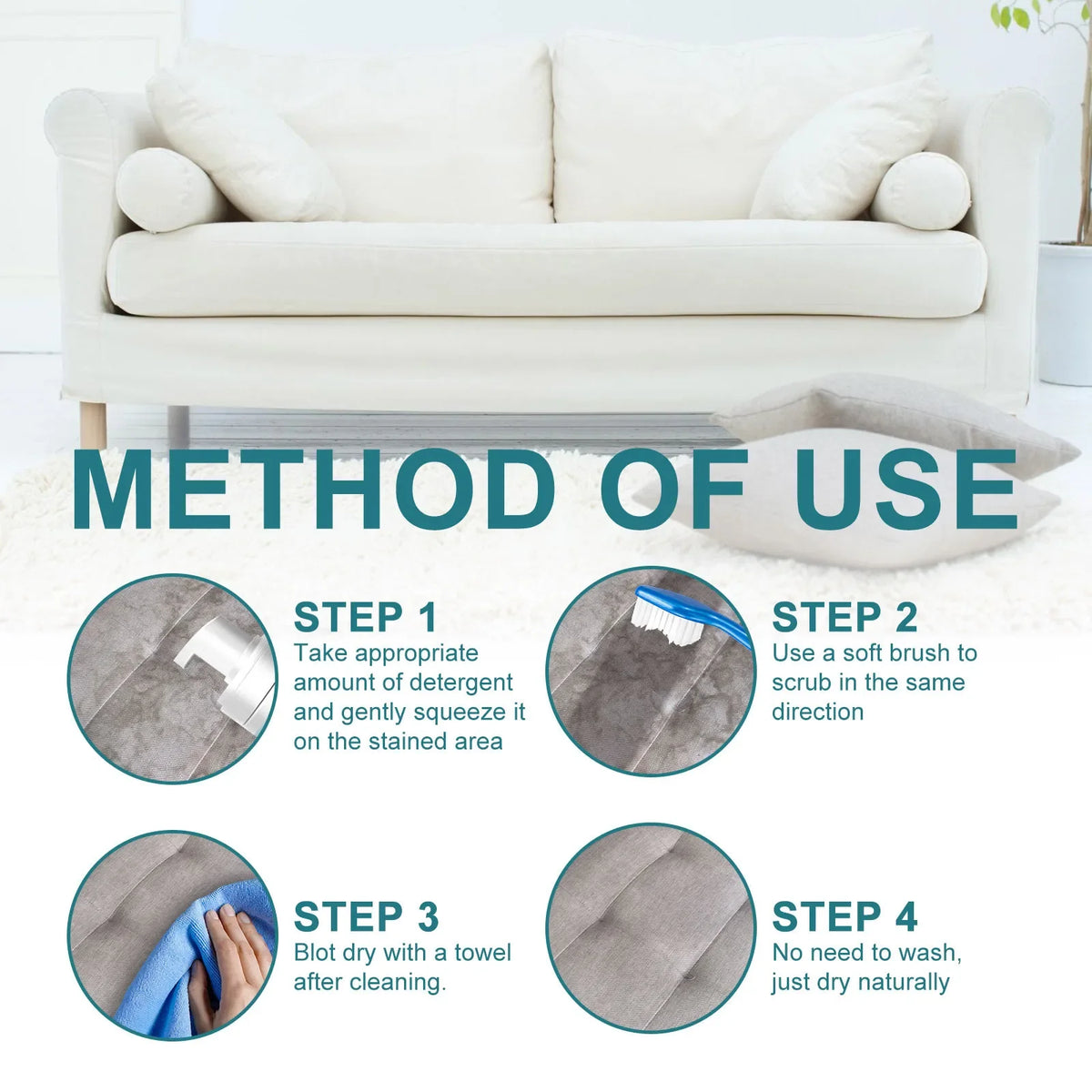 Jaysuing 100ml Fabric Foam Cleaner Furniture Stain Remover Sofa Cloth Carpet Curtain Stubborn Stains Cleaning Dry Cleaning Spray