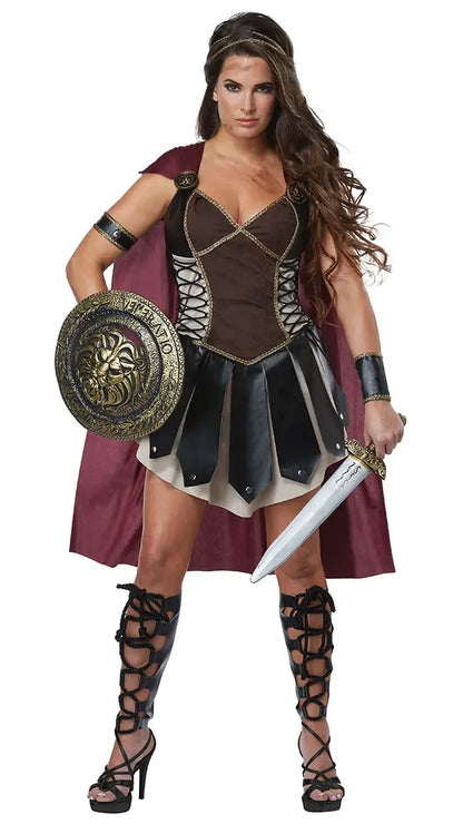 Halloween Medieval Warriors Xena Costume Women Roman Princess Spartan Gladiator Soldier Cosplay Fancy Dress
