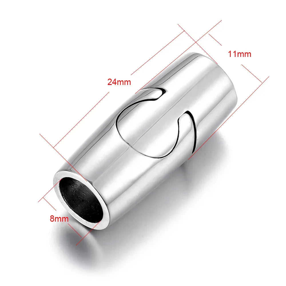 Stainless Steel Magnetic Clasp Hole 6mm 8mm Leather Cord Clasps Magnet Lace Buckle DIY Jewelry Making Bracelet Supplies