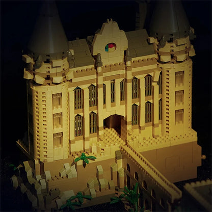 2025 DIY Creative Medieval Magic Movie Castle School   Micro Bricks Architecture Palace Model Birthday Christmas Halloween gifts