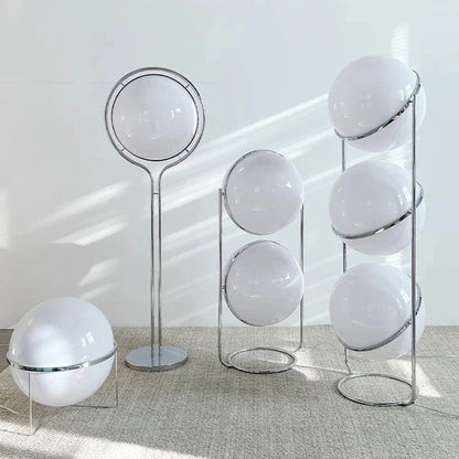 Garrault  Delord Floor Lamp Chrome Metal White Acrylic Ball Floor Light Living Room Hotel Room Sofa  Decoration Lamp