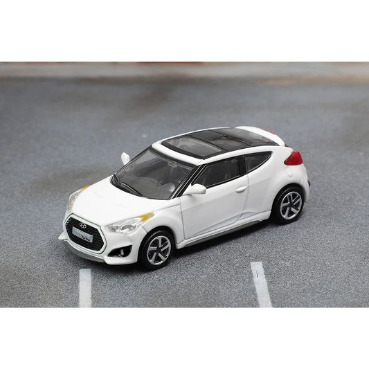 DCT 1/64 Veloster Turbo Sports Model Car Diecast Alloy Car Model Miniature with Display Case Left-Hand Drive