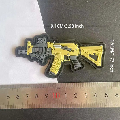 3D PVC Rubber Morale Patches Mini Pistol, Rifle Army Badge Stickers, Military Tactical Patch With Hook For Backpack