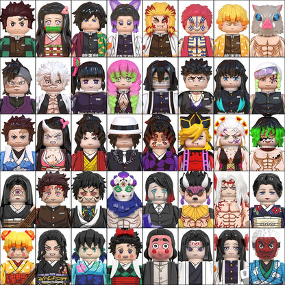 Demon Slayer Miniatures, Tan Errou, NeiZuko, Guiyou, Shinobu, collectible action figures, children's assembled toys, gifts.