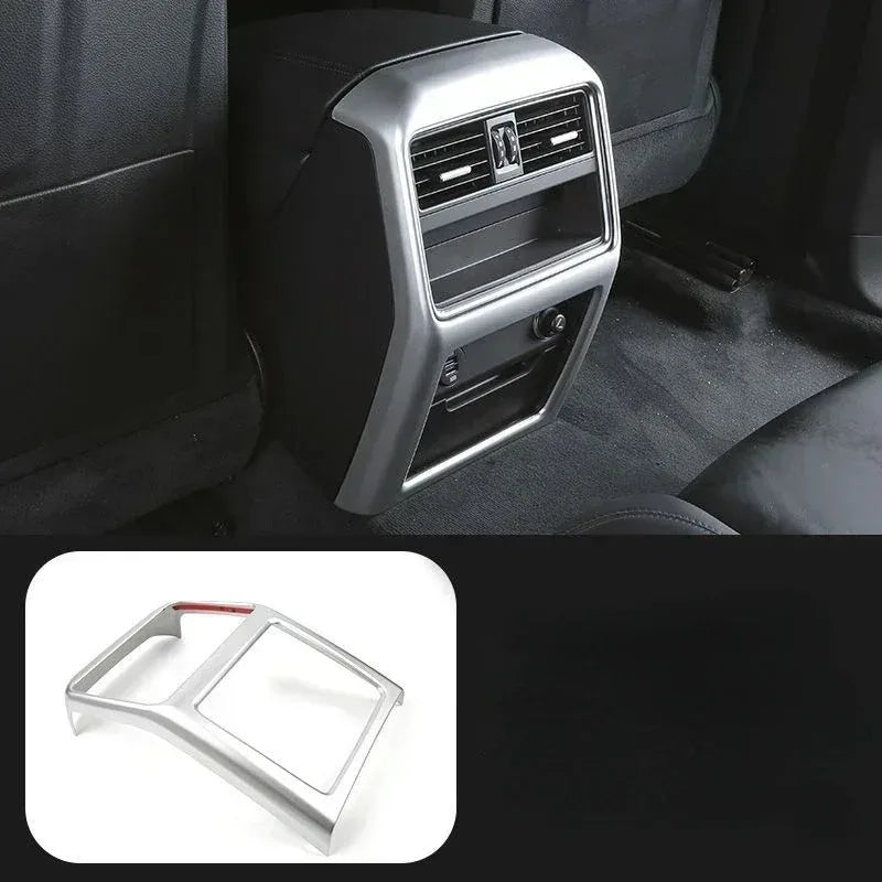 For Porsche Macan Cayenne 2011-2022 ABS Red Car Rear Air-conditioning Outlet Frame Cover Trim Interior Car Accessories