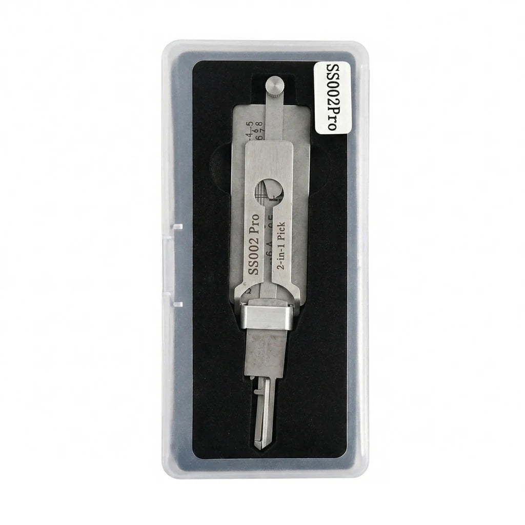 Professional Locksmith Tool,SS001Pro SS002Pro 2 in 1 Pick&Decoder,Lock Cylinder Decoding Unlocking Hand Tool with Storage Box