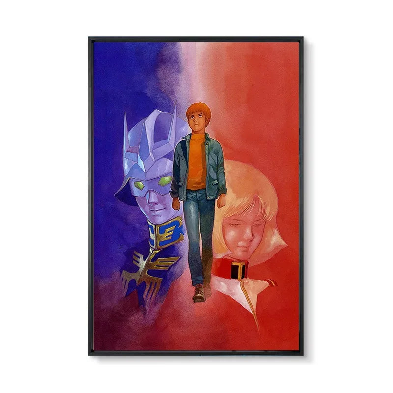 Gundam UC 0079 Frameless Canvas Print  Amuro RX-78 Poster Merchandise - Decorative Wall Art for Bedroom and Headboard
