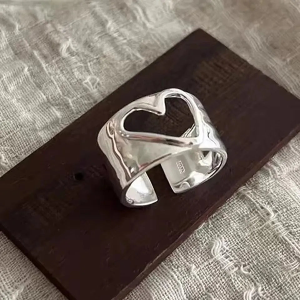 PANJBJ 925 Sterling Silver Geometry Crystal Ring For Women Ellipse Exaggerated Punk Water Drop Open Jewelry Gift Dropshipping