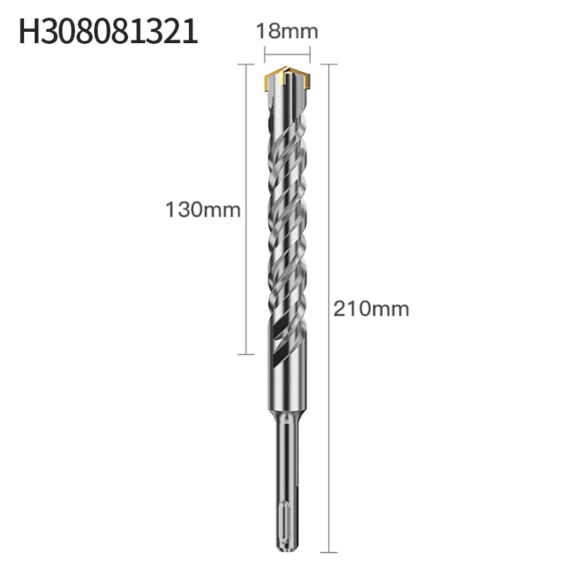 LIDIAO SDS Plus Rotary Hammer Drill Bits Concrete Drill Bit Long Round Handle Carbide Tipped Brick Stone Drilling 6 to 25mm