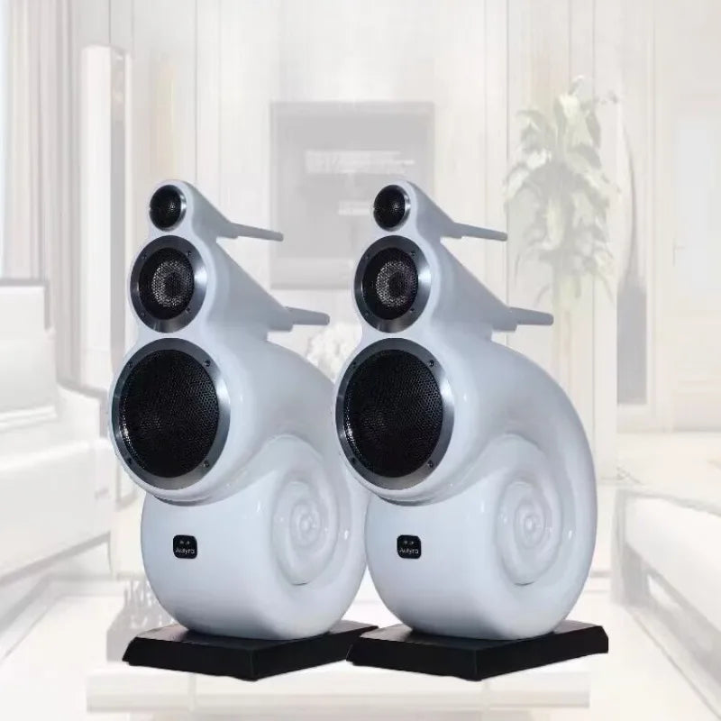 KYYSLB 5-inch Passive Home Wooden Speaker HiFi High Fidelity Bookshelf Speaker Active Triple Division 5-inch Nautilus Speaker