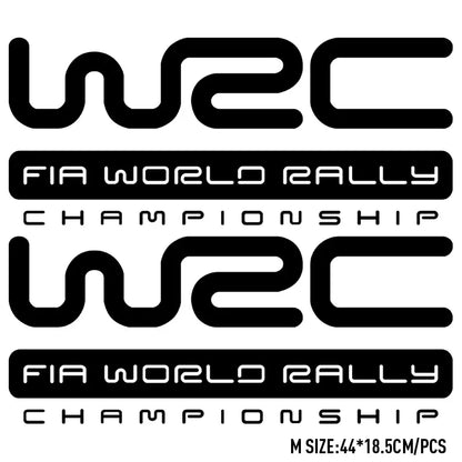 2Pcs WRC Car Stickers Racing Style Auto Vinyl Film Decals For Auto Bumper Windows Motorcycle Laptop Walls Tuning Car Accessories