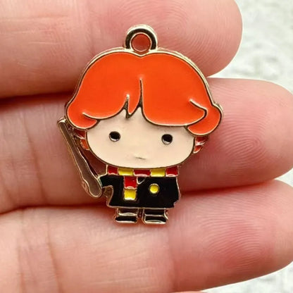 10/20Pcs Harry Potter‌ Anime DIY Hand Making Alloy Keychain Backpack Handmade Keychain Accessories Cute Keyring Gift for Fans