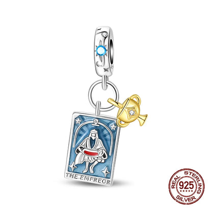 100% 925 Sterling Silver Tarot Collection Pendant DIY Hourglass Beads Fit Pandach Original Bracelet Women Jewelry Birthday Gift