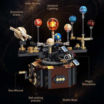 Creative 556Pcs Solar System Orbit Universal Voyage Building Blocks City Mechanical Space Galaxy MOC Bricks Education Toys Gift
