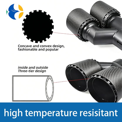 1Piece Upgrade Y Shape Double Outlet Matte Carbon Fiber For Modified Accessories Exhaust Tip Car Decoration Muffler Nozzle Pipe