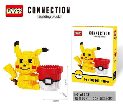 Pokemon Gengar Building Block Bulbasaur Charmander 3D Model Assembly Connection Mini Brick Figure Toys for Home Decora