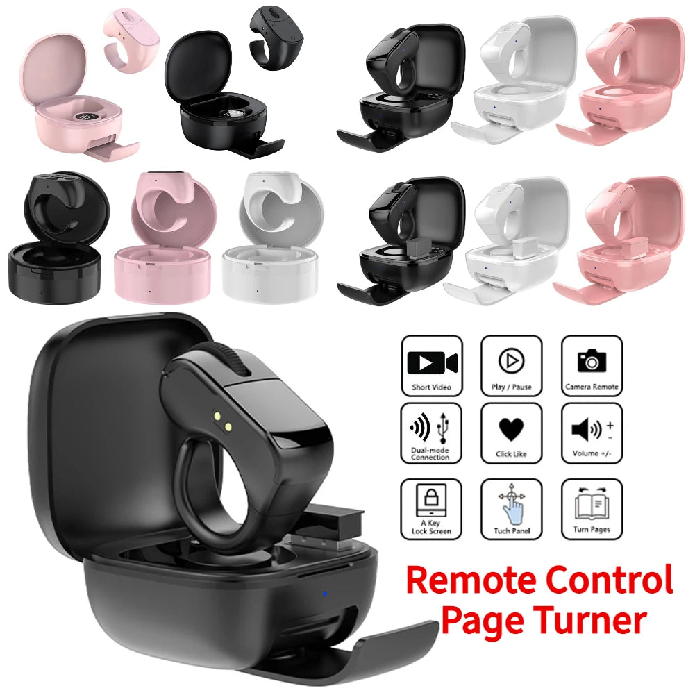 New Fingertip Remote Scrolling Ring Wireless Remote Control One Click Selfie Page Turning Roller Fingertip Controller for Phone