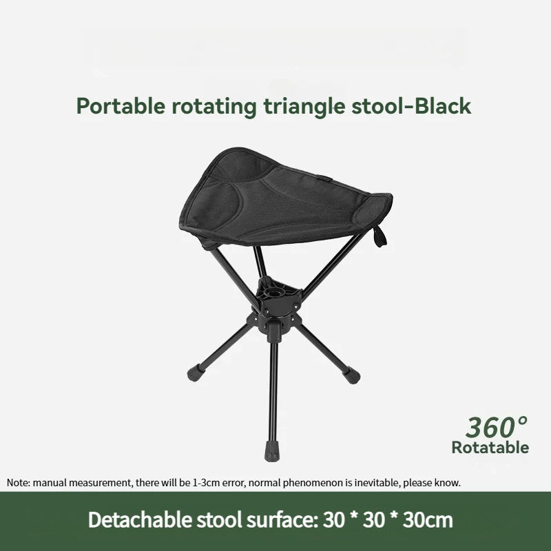New Popular Outdoor Stool Folding Portable Triangular Stool Rotating Mazza Courtyard Subway Sketching Train Mazza Adjustable