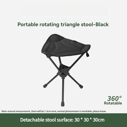 New Popular Outdoor Stool Folding Portable Triangular Stool Rotating Mazza Courtyard Subway Sketching Train Mazza Adjustable