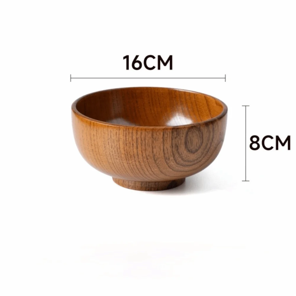 New Japanese Style Wooden Bowls Handmade Crafts Soup Bowls Food Containers Household Wooden Utensils Tableware