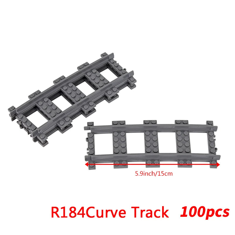 MOC City Bricks Train Flexible Construction Parts Railway Curve Track Building Blocks Model Accessories Compatible with 53401