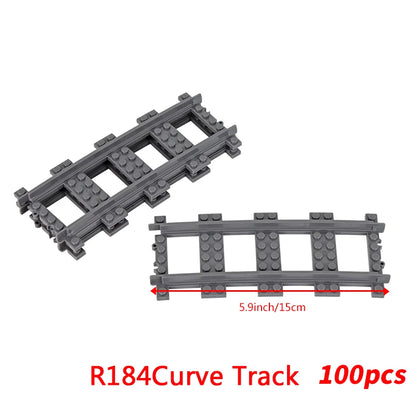 MOC City Bricks Train Flexible Construction Parts Railway Curve Track Building Blocks Model Accessories Compatible with 53401