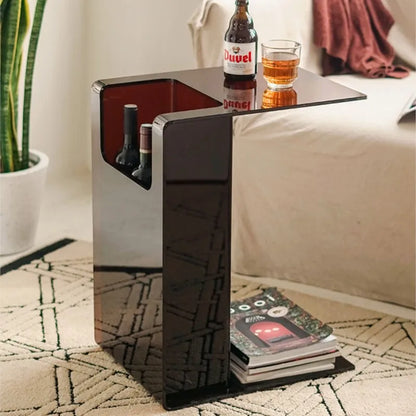 Acrylic Transparent Small Coffee Table C-shaped Sofa Card Table Living Room Window Side Table Corner Table Bedside Small Table