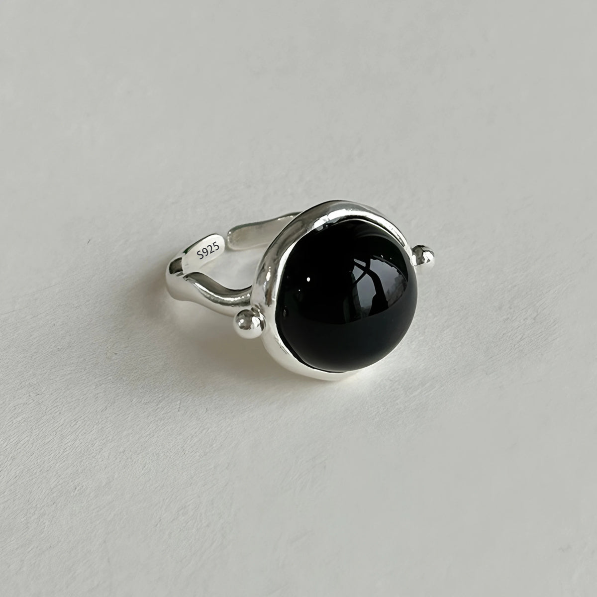 PANJBJ 925 Sterling Silver Geometry Crystal Ring For Women Ellipse Exaggerated Punk Water Drop Open Jewelry Gift Dropshipping