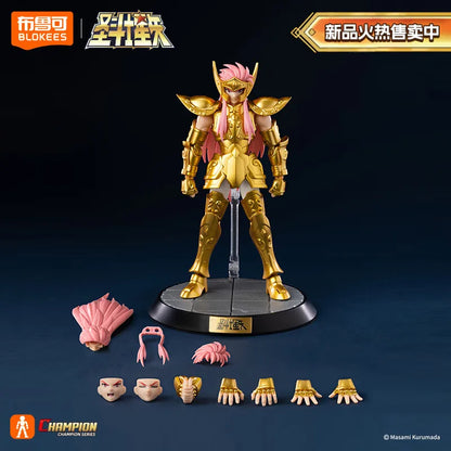 BLOKEES Original Gold Saint Seiya Cancer Deathmask Dragon Shiryu Capricorn Shura High-Detailed Anime Statue Action Figure Model