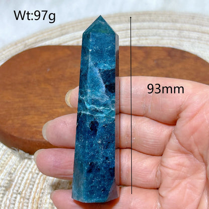 Natural Crystal Blue Flashy Apatite Tower Healing Gemstones High Quality Mineral Reiki Ornament Home Decorations Gift