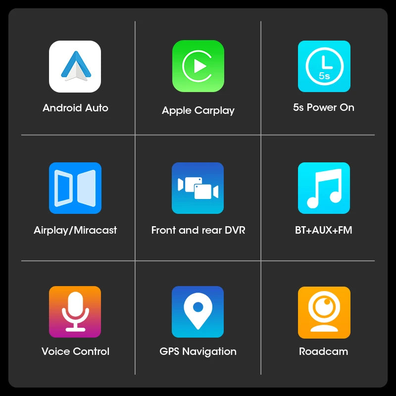Develuck New 11.26'' 4K Car DVR Wireless CarPlay Android Auto Multimedia Player IPS Touch Screen Bluetooth Video Recorder FM AUX