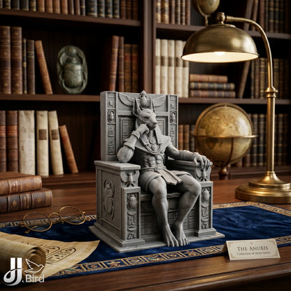 Anubis on Throne Ornament, Mythology Style, Collectible Figurine, Home Desk Decoration, Creative Sculpture