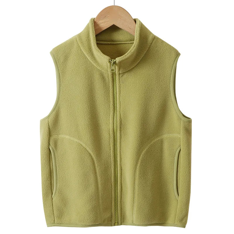 Autumn Kid Vest Winter Warm Fleece Sleeveless Jacket For Boys Girls Casual Versatile Teenage Children Outerwear
