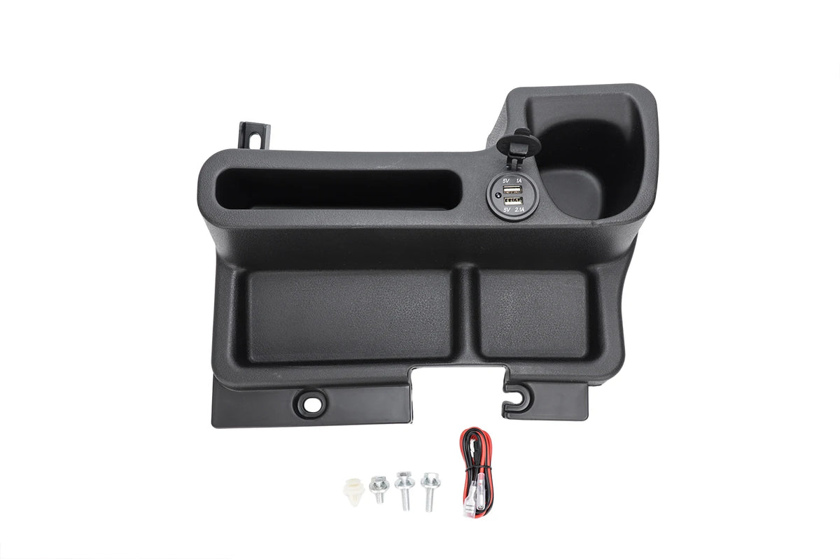 Car Center Console Storage Box Cup Holder Organizer Tray with USB for Toyota Land Cruiser LC70 71 75 76 79 2009-2020 Accessories