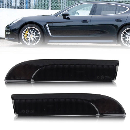 2Pcs Front Corner Reflector Side Marker Light Fender Light Cover For 2009-2016 Porsche Panamera 970 Chassis G1(Before facelift)